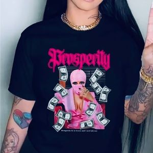 PROSPERITY GRAPHIC PRINT CREW NECK T-SHRIT…(SIZE LARGE) WOMEN…